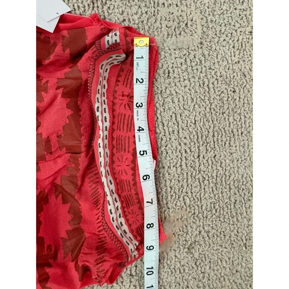 Disney Moana Girls Costume Dress Red Tan Tribal Floral Size S 6/6X 99475L NEW